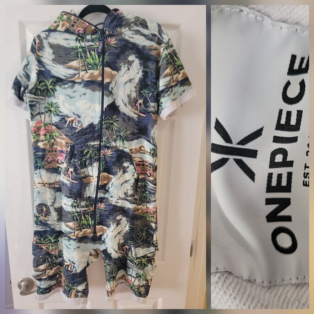 Onepiece The Vintage Hawaii Cargo Short Unisex Jumpsuit Sz M Surf Beach hooded
